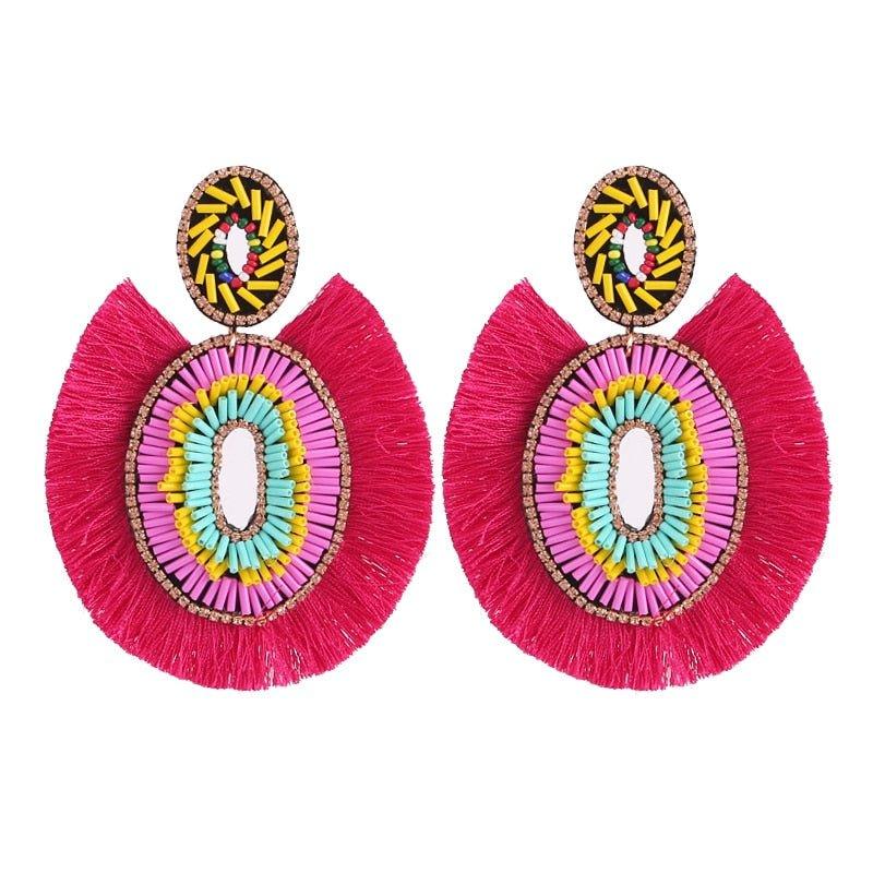 Big Bold Boho Fringe Fashion Statement Earrings - Klazzi Fashion Boutique