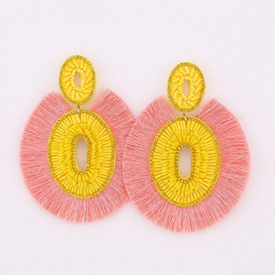 Big Bold Boho Fringe Fashion Statement Earrings - Klazzi Fashion Boutique