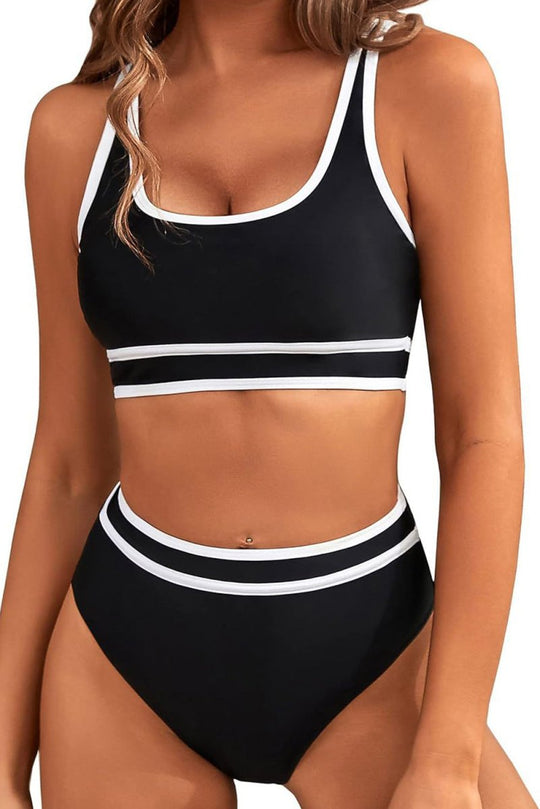 Bikini Trimmed High Waist Set - Klazzi Fashion Boutique