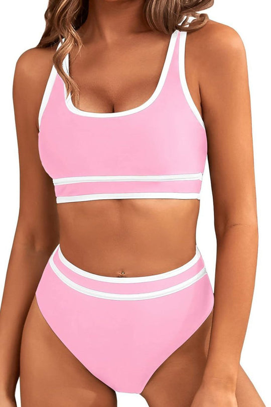 Bikini Trimmed High Waist Set - Klazzi Fashion Boutique