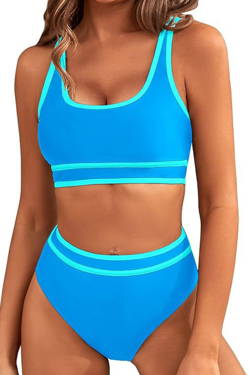 Bikini Trimmed High Waist Set - Klazzi Fashion Boutique