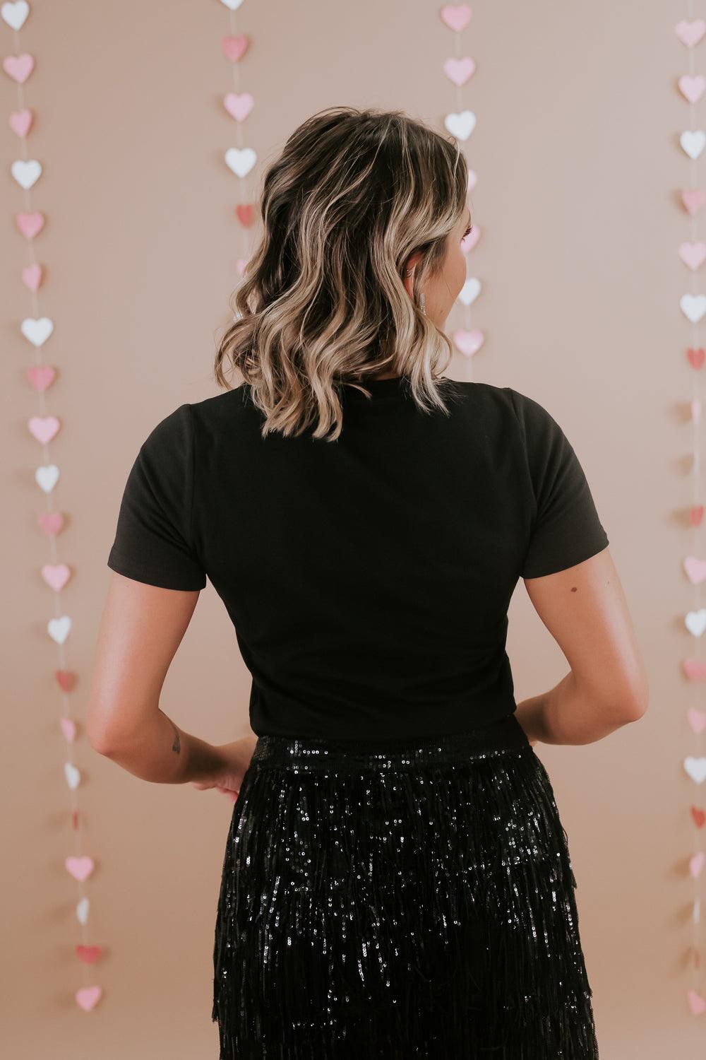 Black "HOWDY" Rhinestone T Shirt