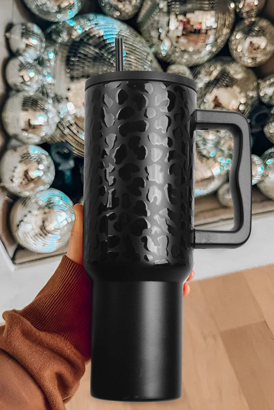 Black Leopard Polished Tumbler - Klazzi Fashion Boutique