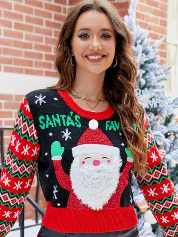 Black "Santa Favorite" Christmas Sweater - Klazzi Fashion Boutique