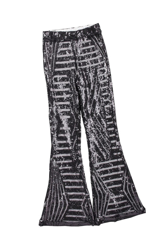 Black Sequin Wide Leg Pants - Klazzi Fashion Boutique