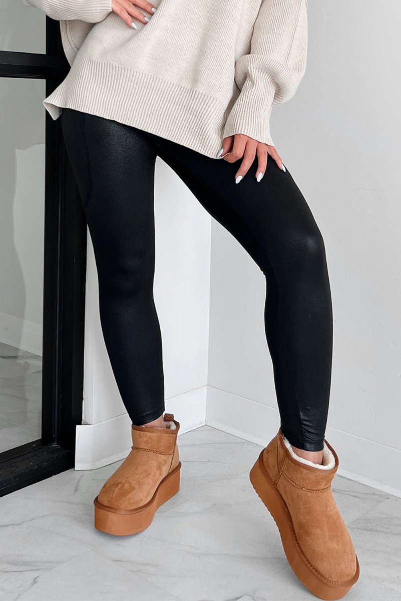 Black V Crossover High Waist Leggings - Klazzi Fashion Boutique