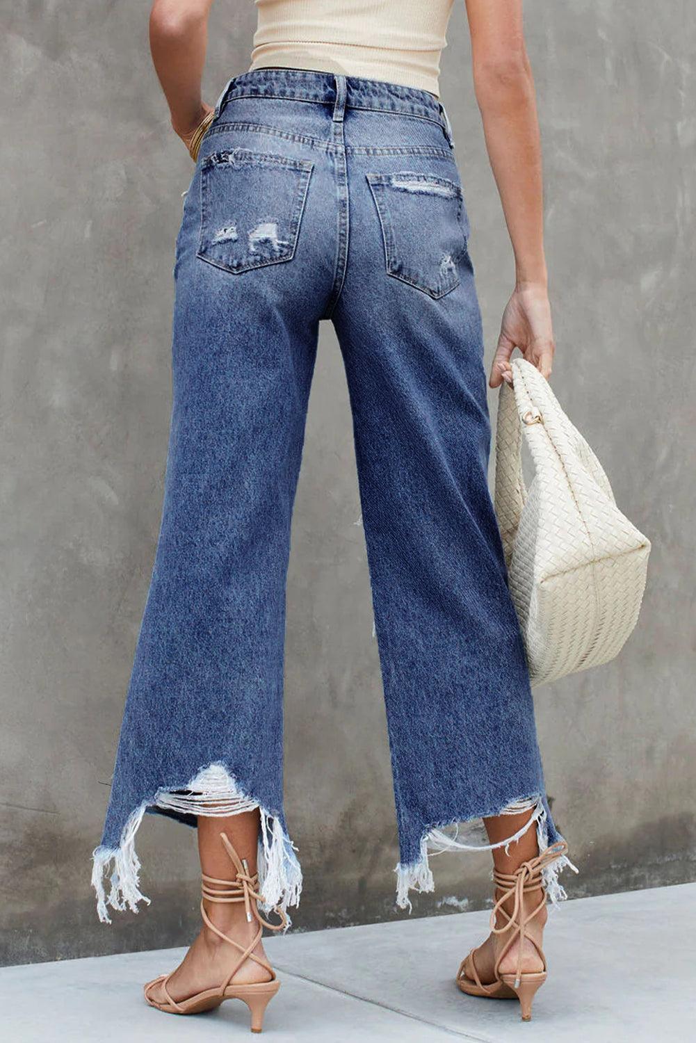 Distressed Heavy Destroyed Denim Jeans