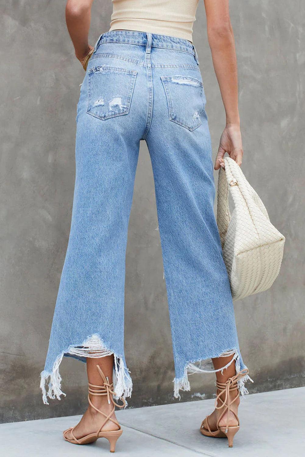 Distressed Heavy Destroyed Denim Jeans