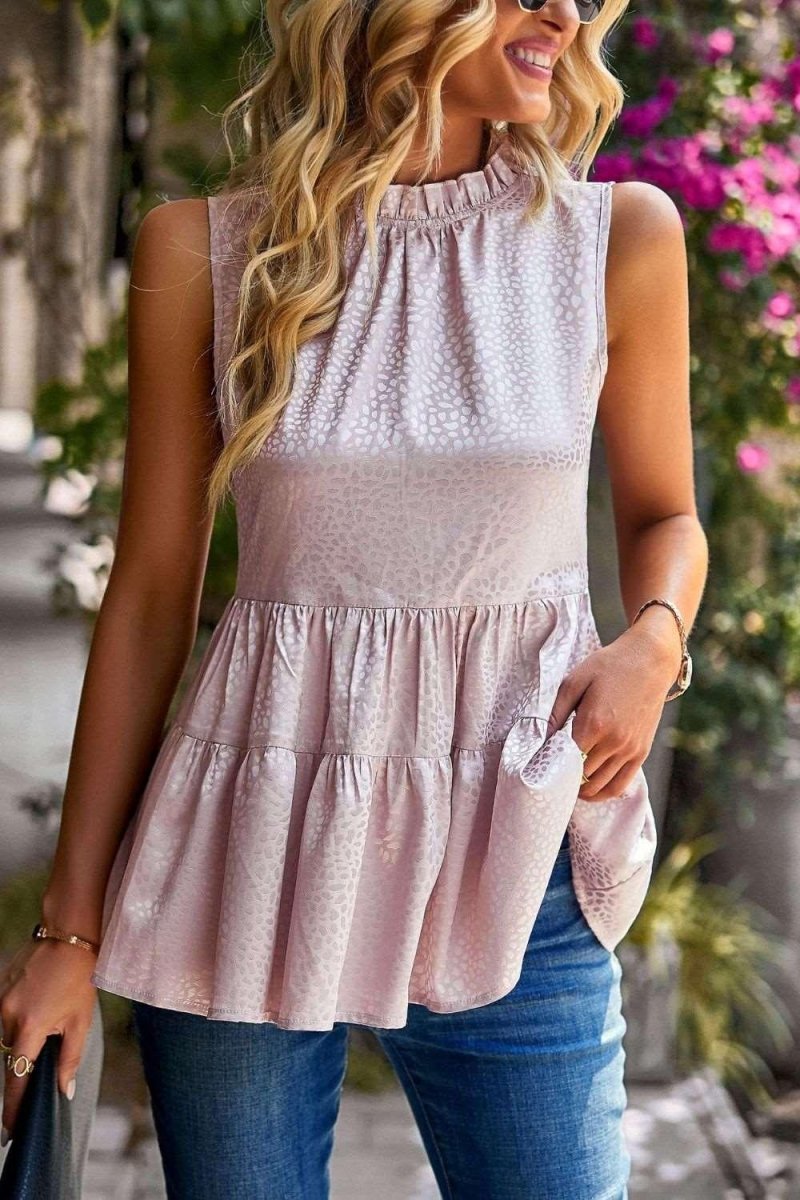 Blush Pink Dotted Blouse - Klazzi Fashion Boutique