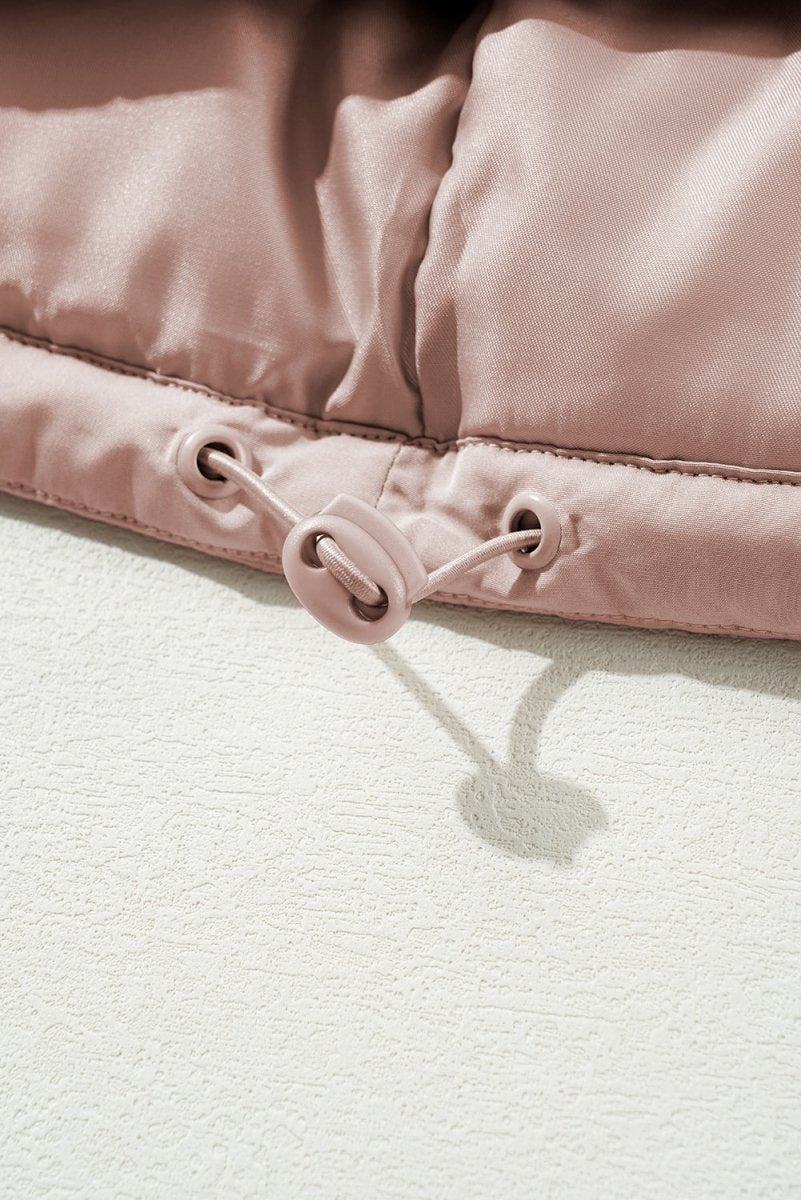 Blush Pink Quilted Puffer Jacket - Klazzi Fashion Boutique