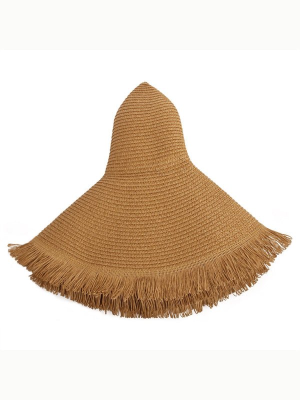 Bohemian Large Braided Brim Beach Hat - Klazzi Fashion Boutique