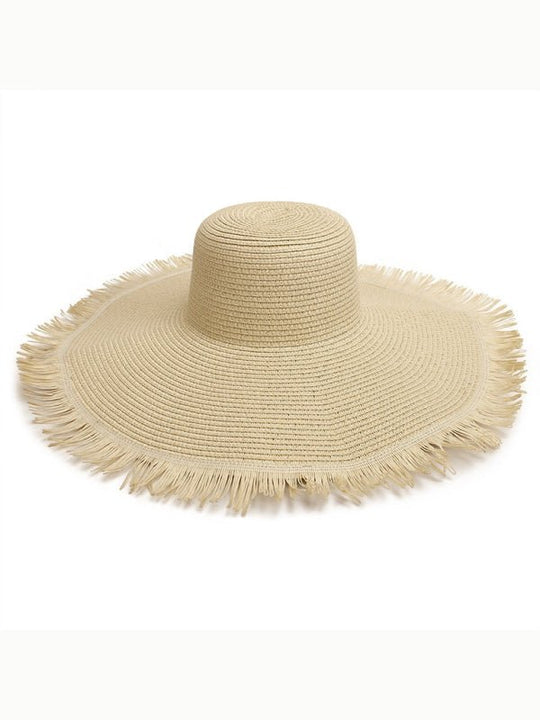 Bohemian Large Braided Brim Beach Hat - Klazzi Fashion Boutique