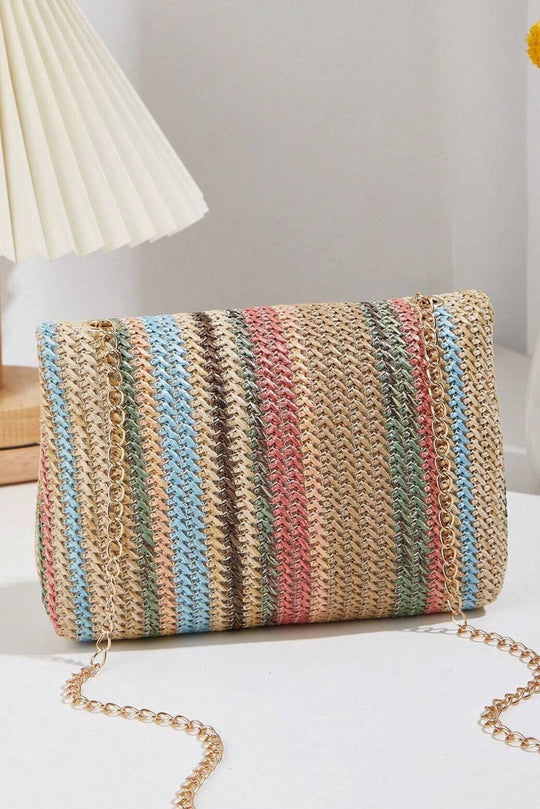 Bohemian Multicolor Woven Chain Shoulder Bag - Klazzi Fashion Boutique