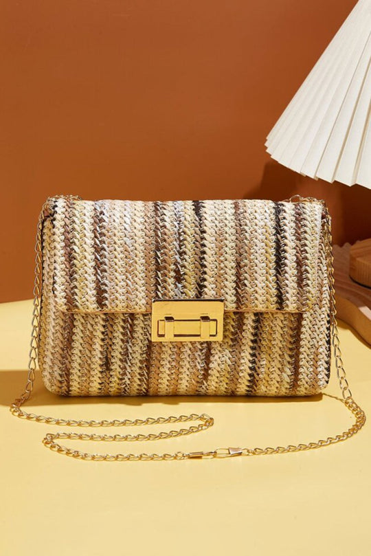 Bohemian Multicolor Woven Chain Shoulder Bag - Klazzi Fashion Boutique