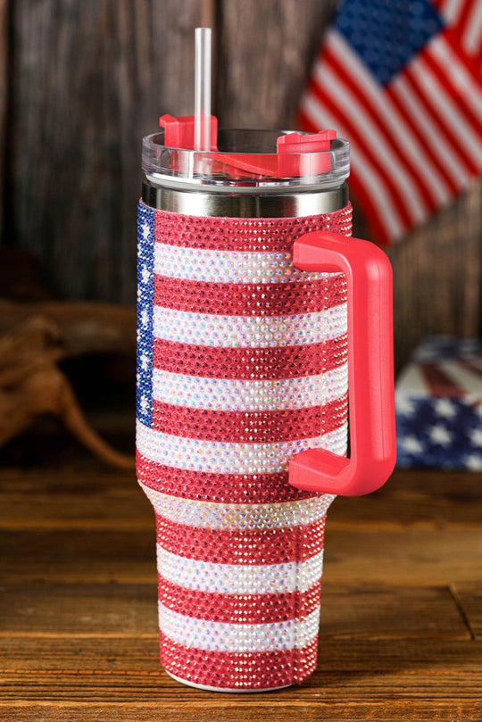 Bougie Rhinestone American Flag Tumbler - Klazzi Fashion Boutique