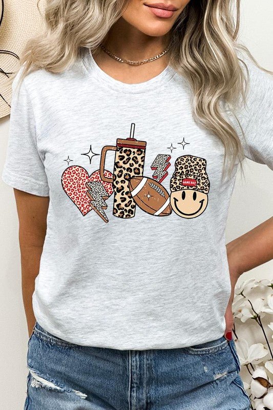 Boujee Cute Football Icons Graphic Tee - Klazzi Fashion Boutique