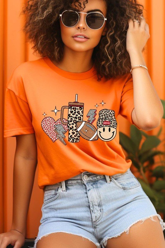 Boujee Cute Football Icons Graphic Tee - Klazzi Fashion Boutique