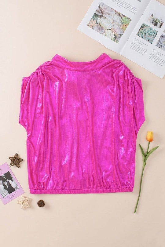 Bright Pink Knotted Backless Blouse - Klazzi Fashion Boutique