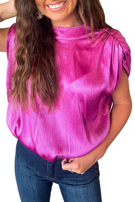 Bright Pink Knotted Backless Blouse - Klazzi Fashion Boutique