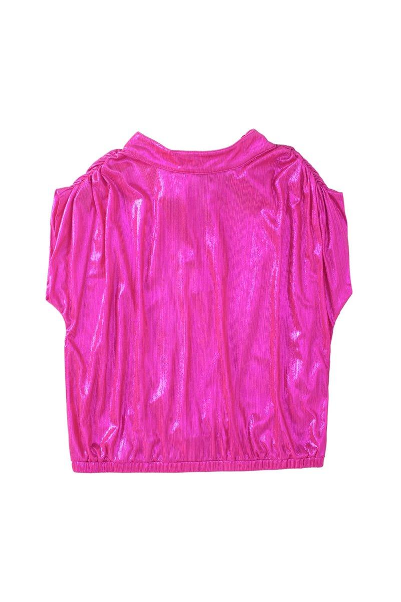 Bright Pink Knotted Backless Blouse - Klazzi Fashion Boutique