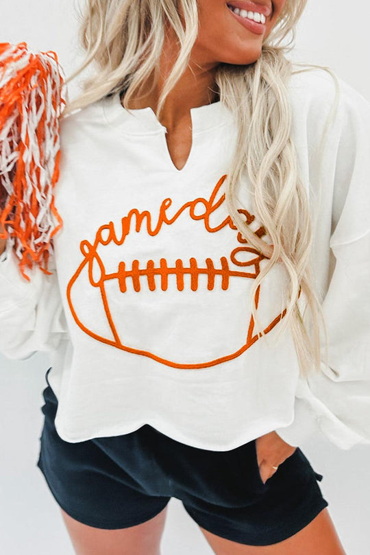 Chic Football "Game Day" White Sweatshirt