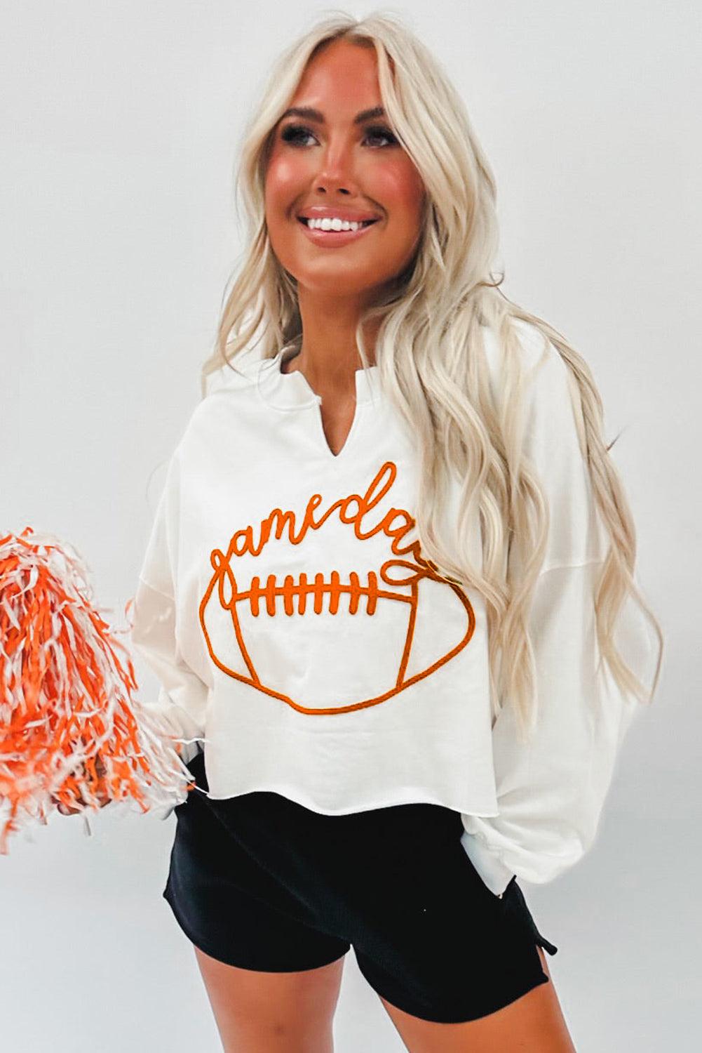 Chic Football "Game Day" White Sweatshirt