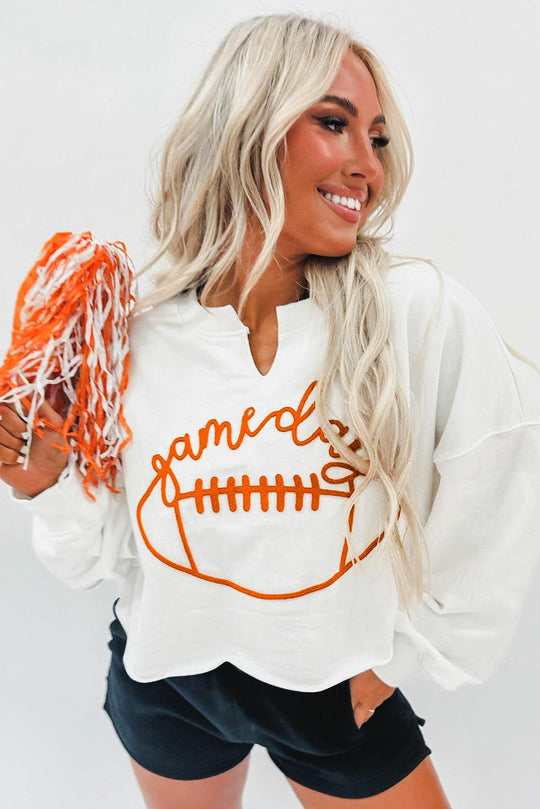 Chic Football "Game Day" White Sweatshirt