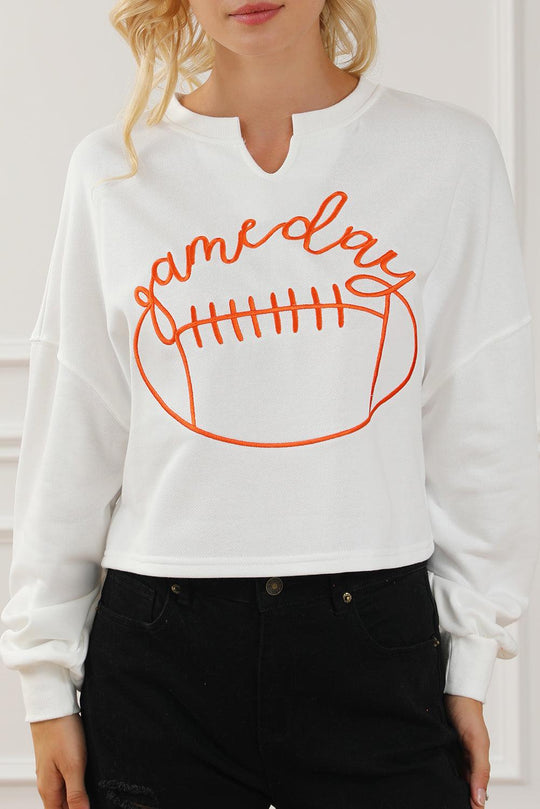 Chic Football "Game Day" White Sweatshirt