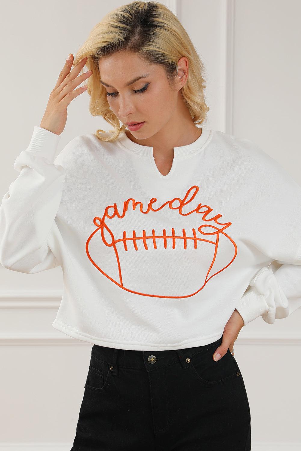 Chic Football "Game Day" White Sweatshirt