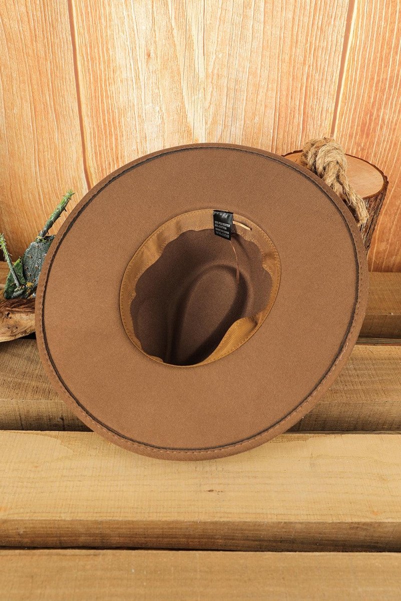 Brown Brim Western Cowboy Hat - Klazzi Fashion Boutique