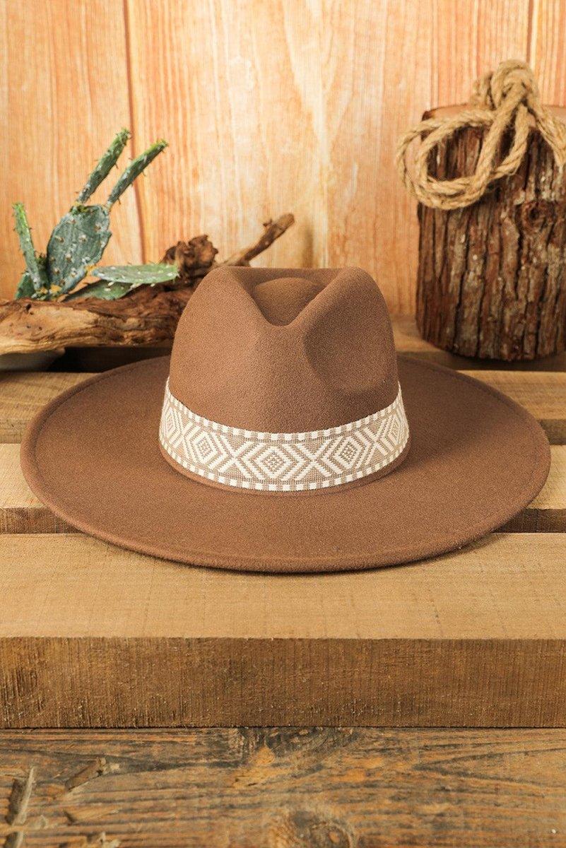 Brown Brim Western Cowboy Hat - Klazzi Fashion Boutique