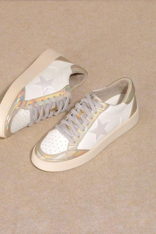 Gold Metallic Star Sneakers