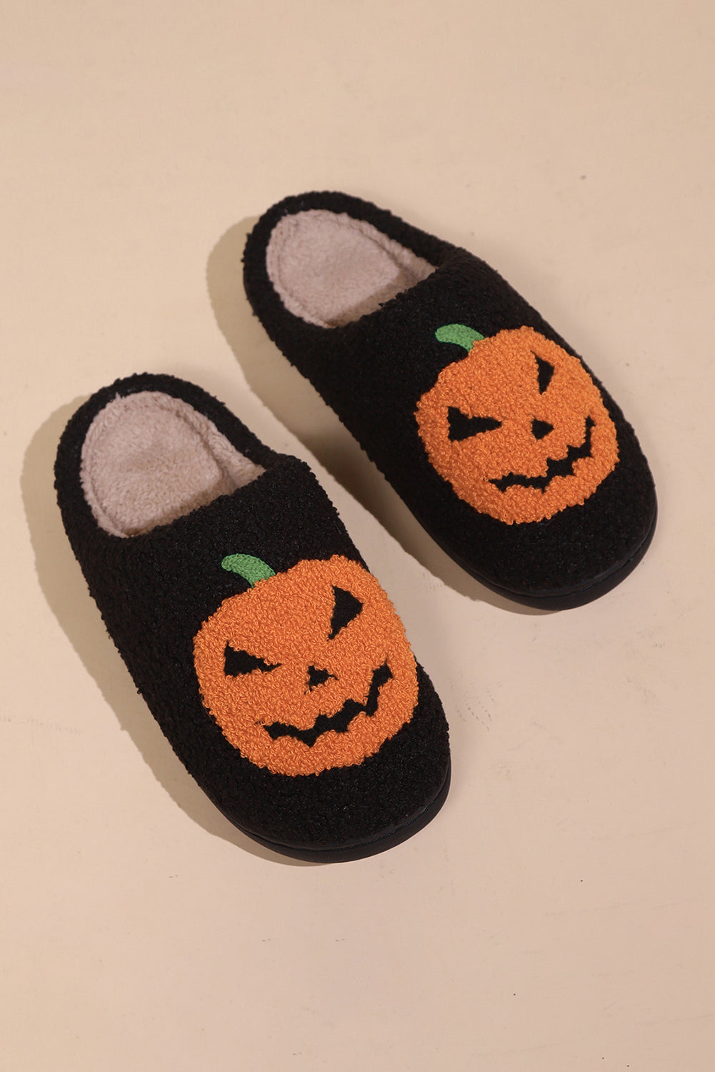  Halloween Pumpkin Black Slippers