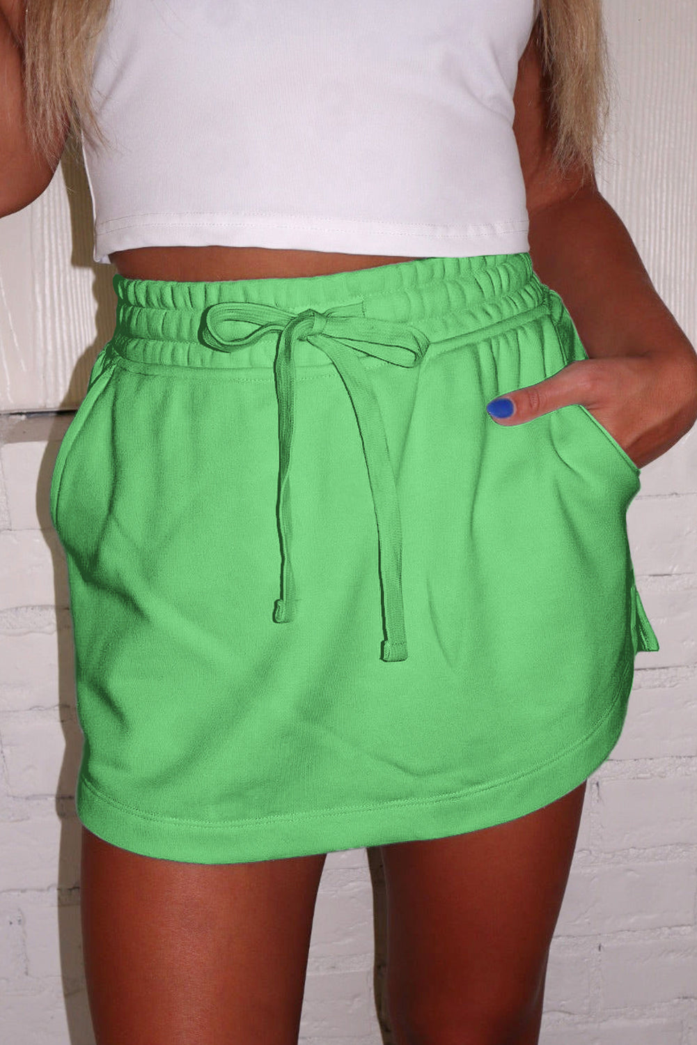 French Terry Drawstring Mini Skort 