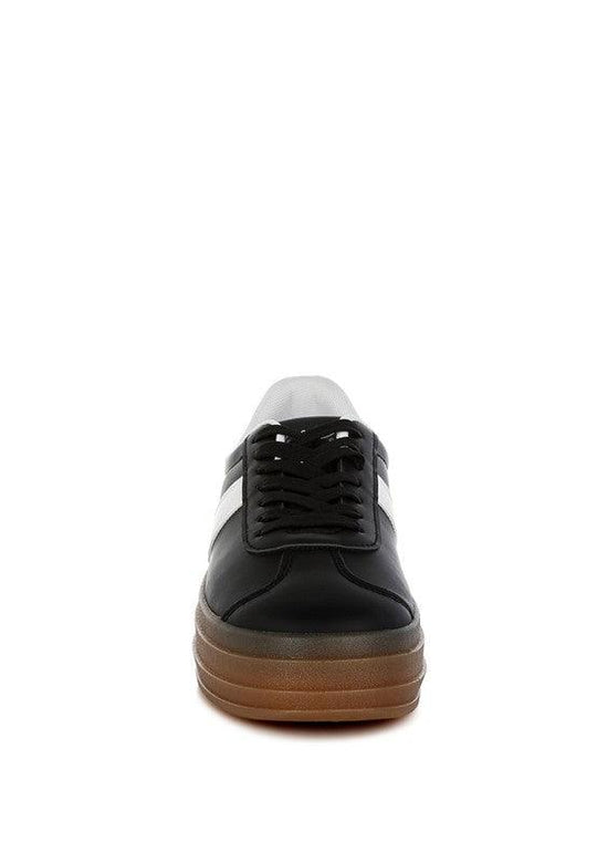 Leather Knockout Lace-Up Sneakers