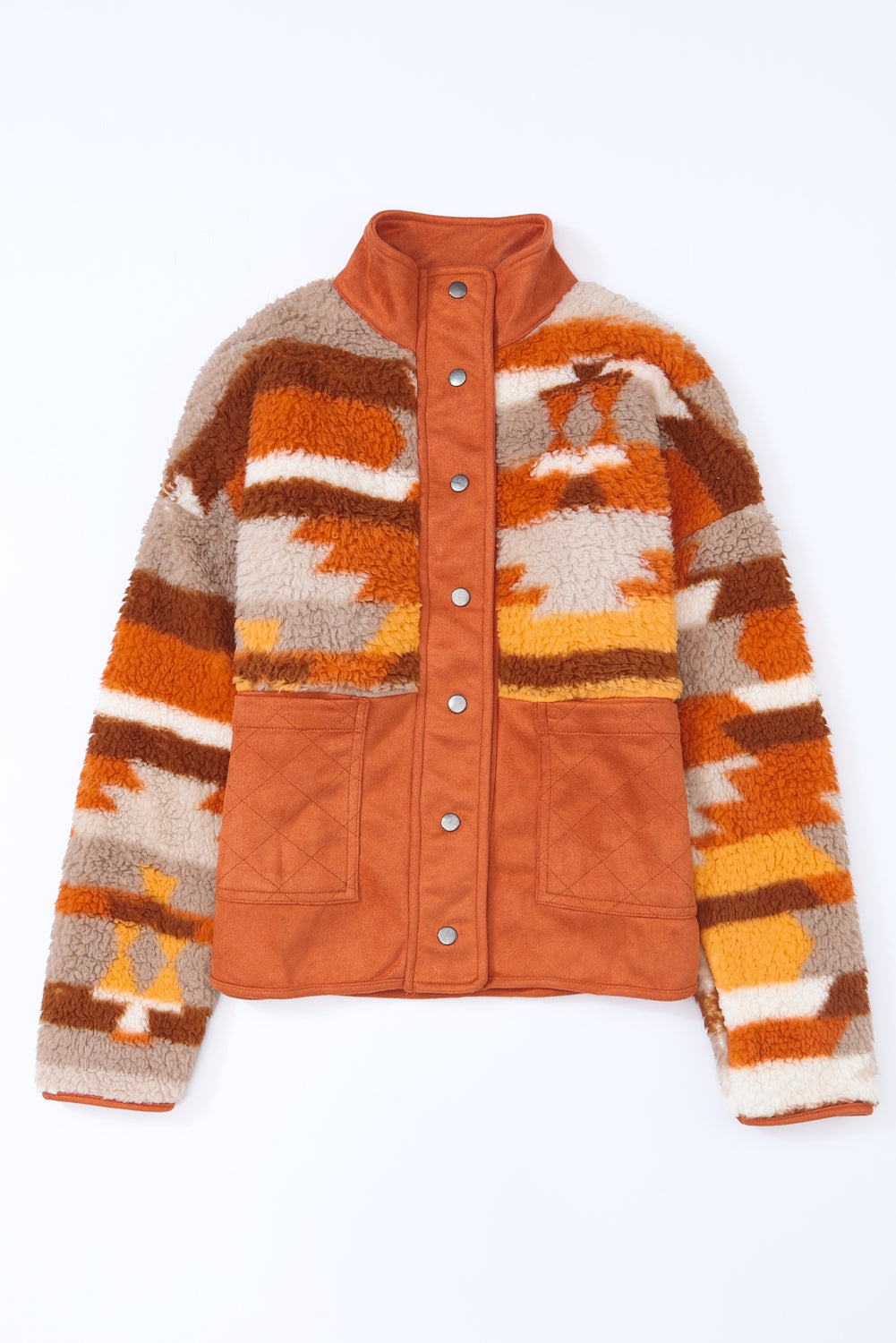 Spice Autumn Quilted Aztec Furry Jacket