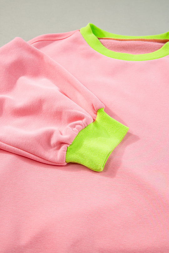 Pink and Neon Green Sweatshirt