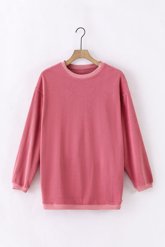 Slouchy Ribbed Corduroy Oversized Sweatshirt