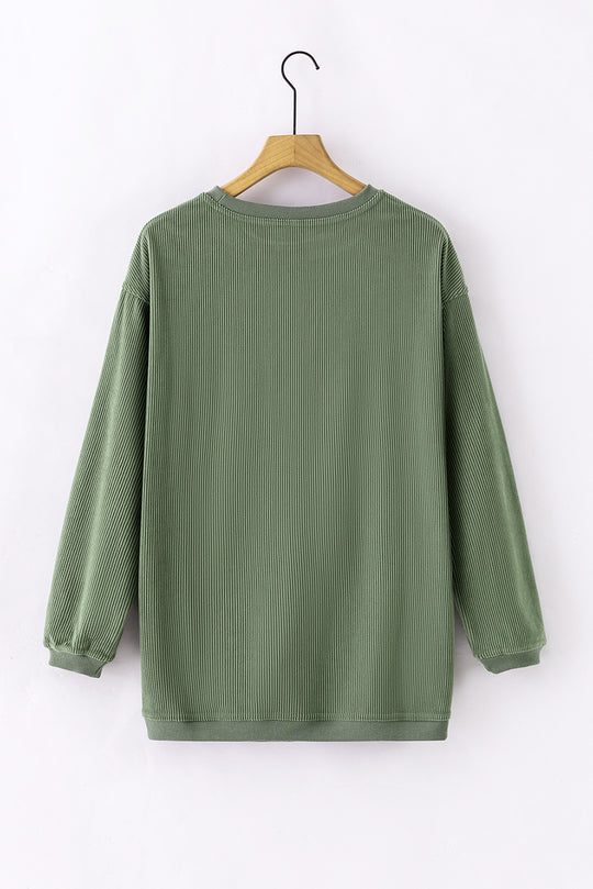 Slouchy Ribbed Corduroy Oversized Sweatshirt