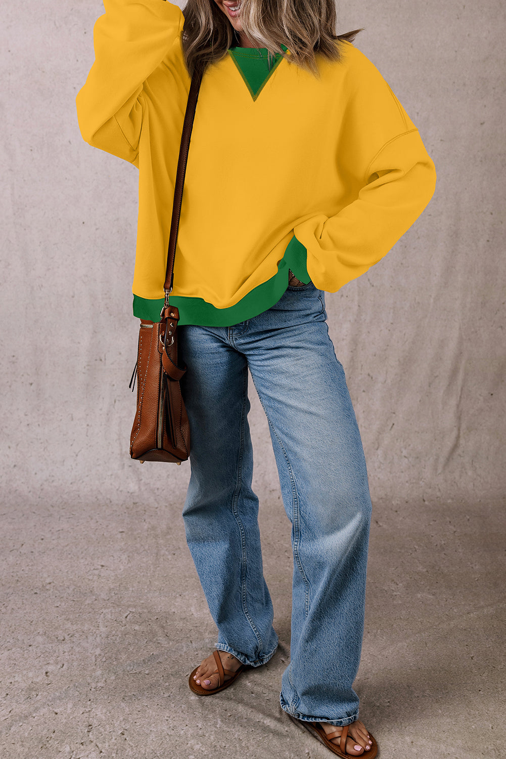 Mustard Oversized Drop Shoulder Sweatshirt