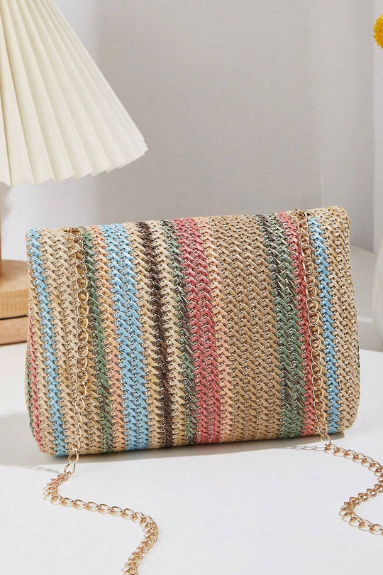  Bohemian Multicolor Woven Chain Shoulder Bag