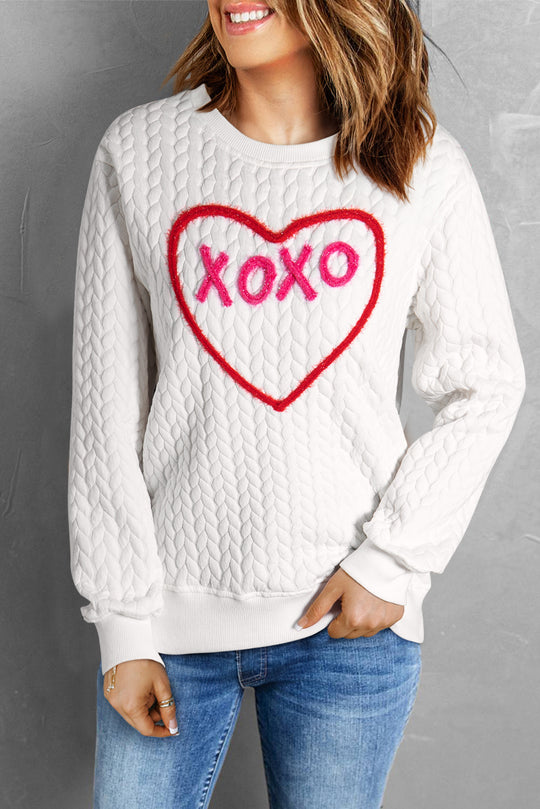 Love Heart XOXO Chenille Sweatshirt