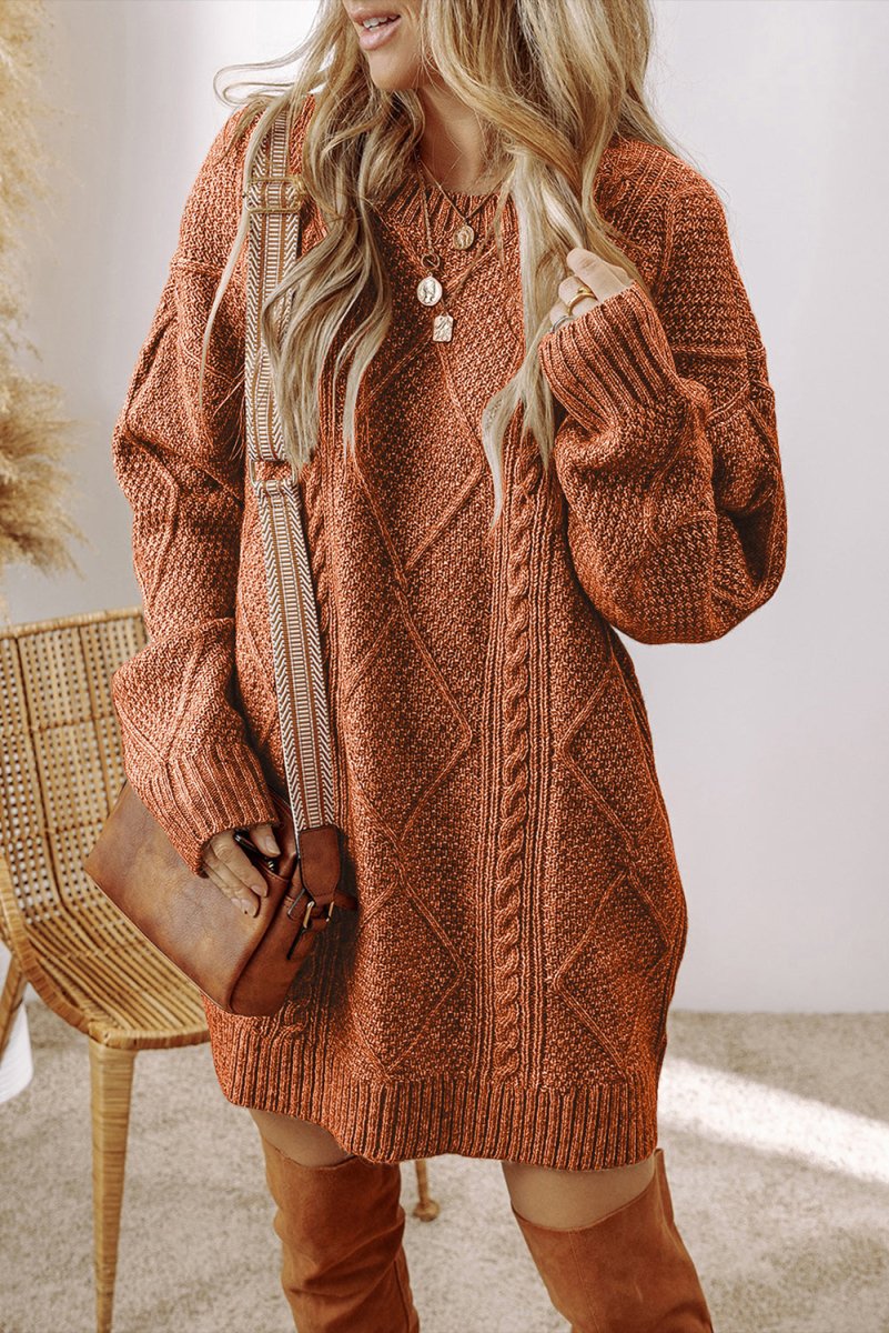 Cassidy Knit Loose Fit Sweater Dress - Klazzi Fashion Boutique