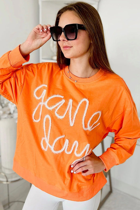 Casual Long Sleeve "Game Day" Graphic Top - Klazzi Fashion Boutique