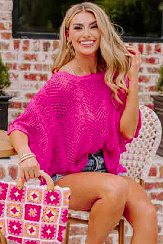 Rose Pink Pointelle Knit Top