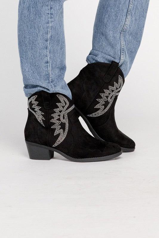 Rowan Rhinestone Western Booties