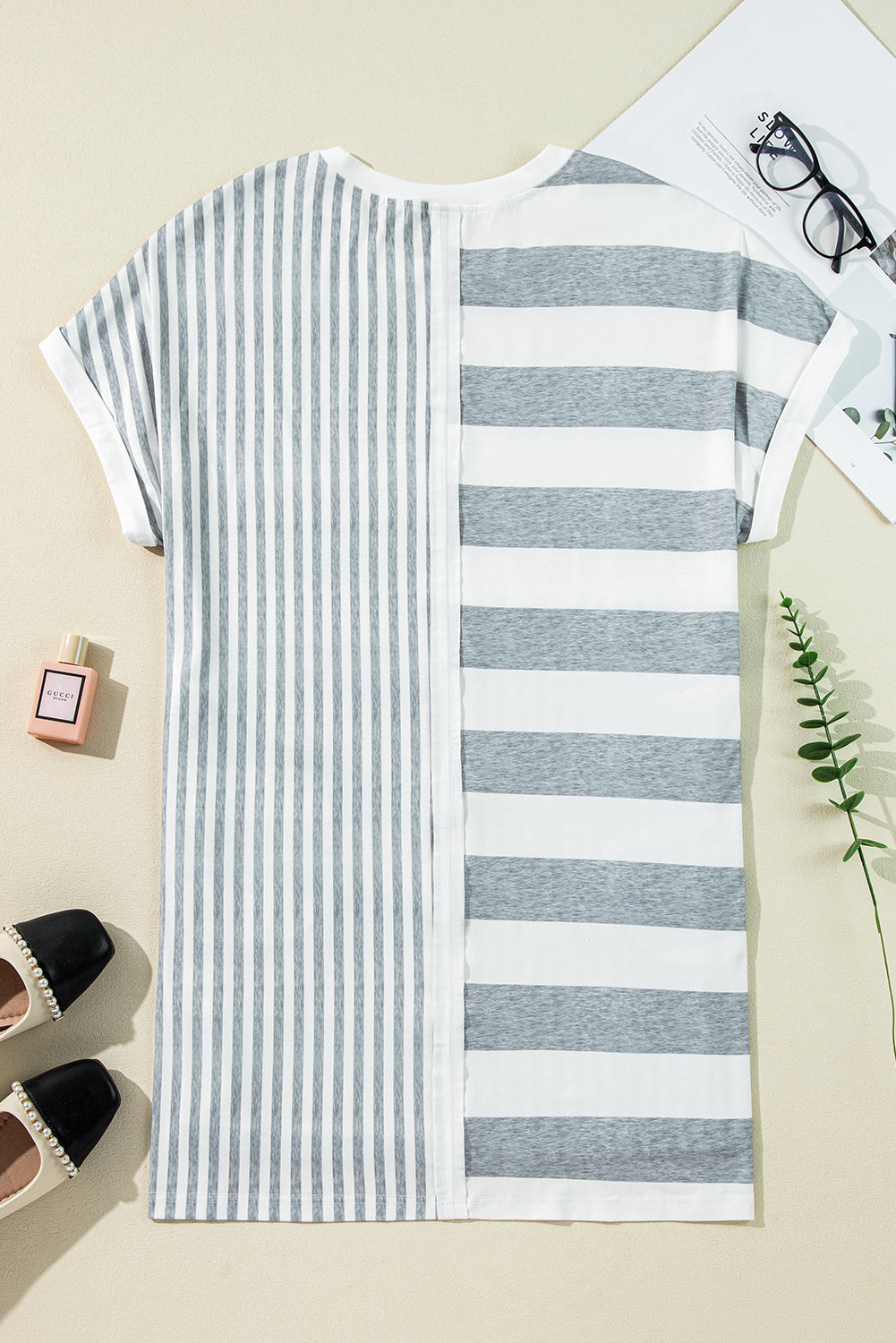 Mixed Stripes Mini T-Shirt Dress