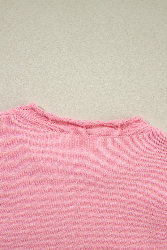 Pink Flower Blossom Knitted Sweater