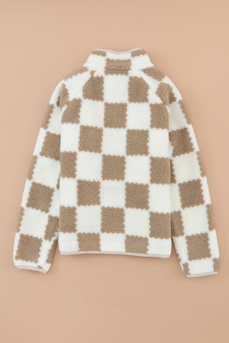 Checked Sherpa Women Jacket - Klazzi Fashion Boutique