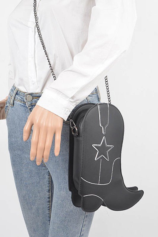 Chic Cowboy Boots Iconic Swing Bag - Klazzi Fashion Boutique